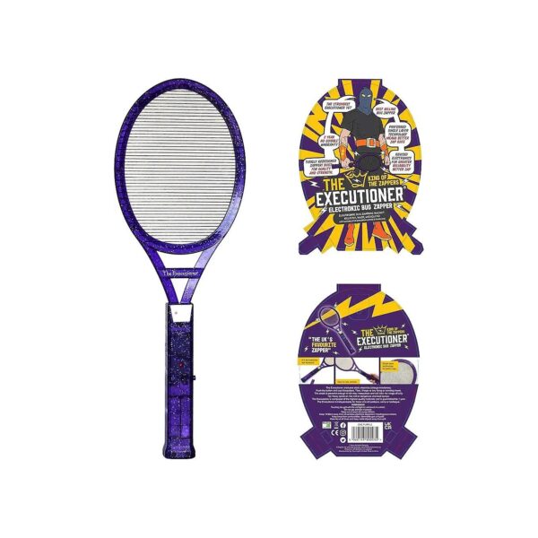 Indoor Outdoor Fly Killer Mosquito Swatter Racket Wasp Bug Zapper Purple Modern Design