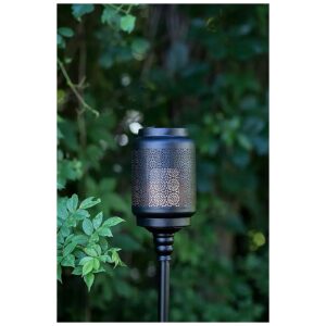 Indoor Outdoor Garden Torch with Simulated Fire LED Base Black