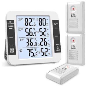 Indoor Outdoor Thermometer LCD Display Hygrometer Temperature Humidity Monitor