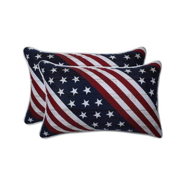 Indoor Outdoor Throw Pillows with Plush Fill and Water-Resistant Fabric Red Blue Major