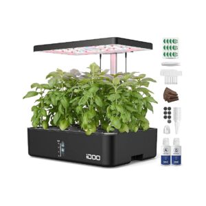 Indoor Plant Growing Kit with LED Grow Light, Water Tank, and Built-in Fan for Home