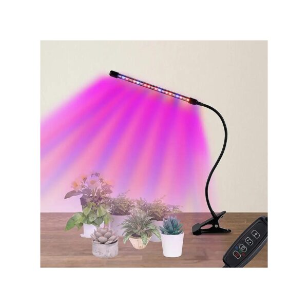 Indoor Plant Lamp with Adjustable Goose Neck and Clip for Secure Installation