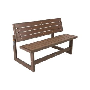 Indoor and Outdoor Convertible Bench with Mocha Brown Finish