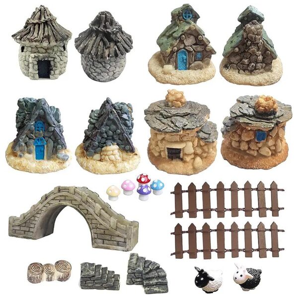 Indoor and Outdoor Suitable Miniature Fairy Garden Accessories Kit for Micro Landscape