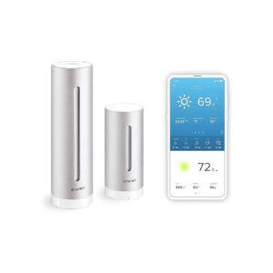 Indoor and Outdoor Weather Monitoring Station with Wireless Connectivity and 4 Batteries