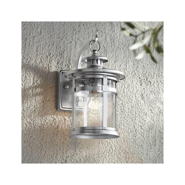 Industrial-Style Outdoor Wall Light with Chrome Finish and Steel Construction