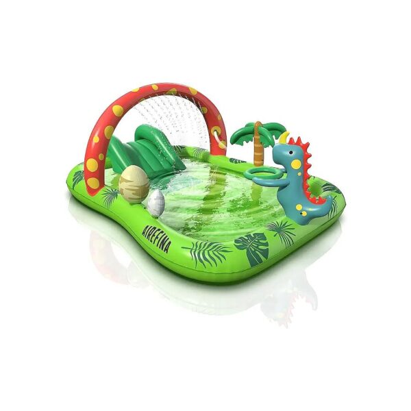 Inflatable Dino Planet Kids Pool with 42mm Thick Arc and 45mm Thick Slide