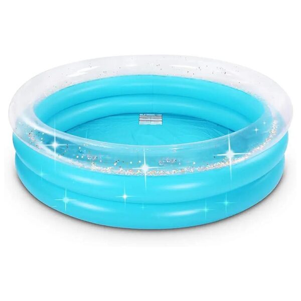 Inflatable Kiddie Pool for Kids and Adults with Glittery Bling Design