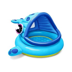 Inflatable Kiddie Pool with Shade for Infant and Baby Pool Toys and Summer Fun