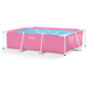 Innovative Pink Rectangular Above Ground Pool with T-Joint Design