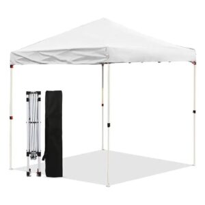 Instant 8x8 FT Pop-Up Canopy Tent for Outdoor Parties Silvery White