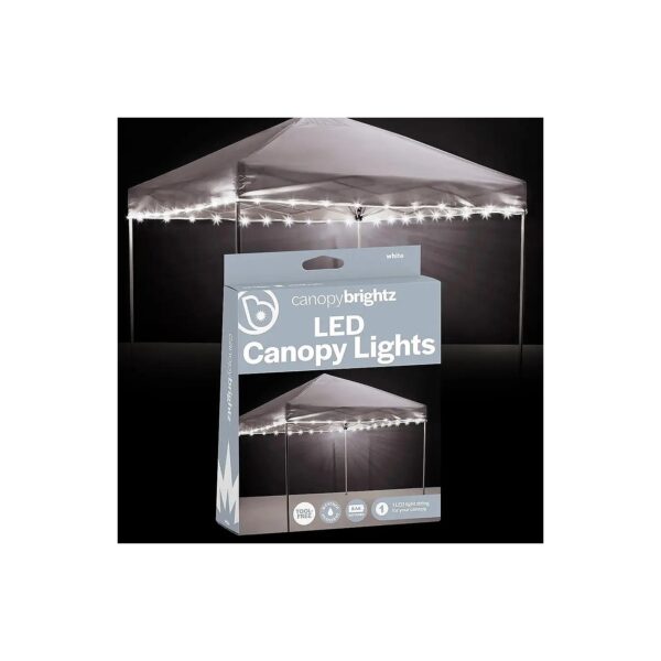 Instant Pop Up Canopy Lighting with White LED String Lights and 24 Hour Glow Time