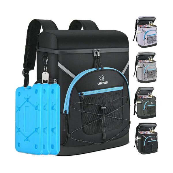 Insulated Backpack Cooler with Waterproof Design and 3 Ice Packs for Cooling