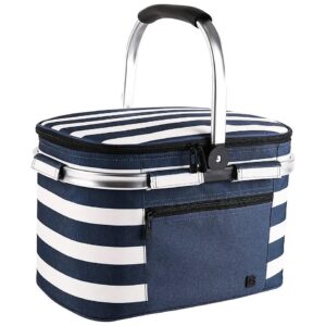 Insulated Picnic Basket with Quick Folds Design for Easy Storage and Transportation