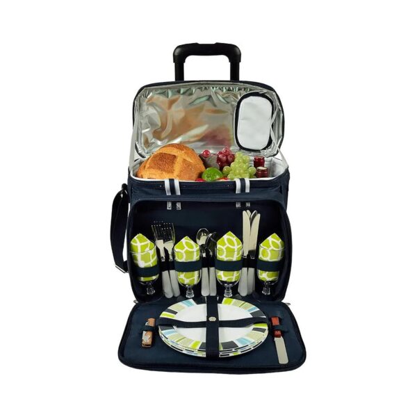 Insulated Picnic Cooler with Adjustable Shoulder Strap and Carry Handles