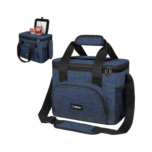 Insulated Portable Lunch Cooler Bag with Reinforced Shoulder Strap and Mesh Pockets