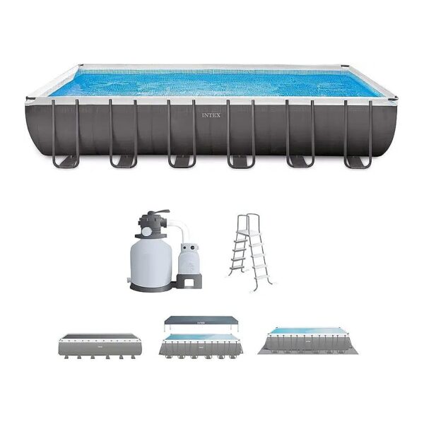 Intex Ultra Frame Rectangular Pool with Sand Filter Pump for Clear and Sparkling Water