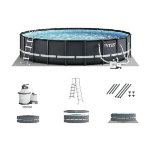 Intex-Style Above Ground Pool with 2800 GPH Sand Filter Pump, Ground Cloth, and Ladder