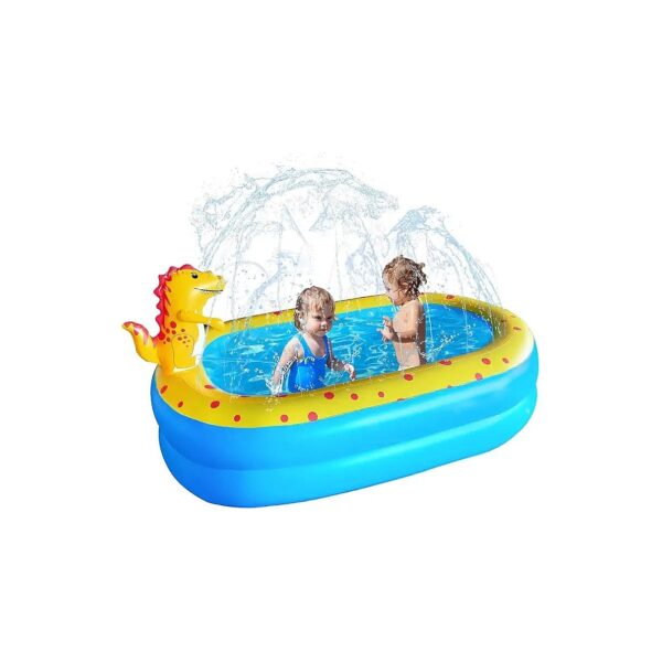 Kids and Family Inflatable Pool with Sprinkler System for Backyard Water Play