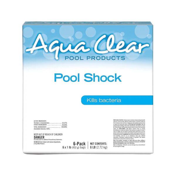 Killing Pool Shock Treatment, 6x1 lb Pack for Effective Cleaning