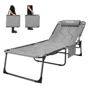 KingCamp Folding Lounge Chair with Wider and Larger Padded Seat