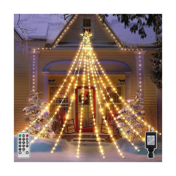 LED Christmas Lights with 8 Lighting Modes and Dimmable Function for Outside Yard House