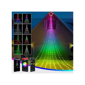 LED Christmas String Lights with Star Tree Topper and 245 LEDs in Multicolor