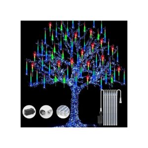 LED Falling Rain Lights with 8 Tubes 192 LEDs Waterproof for Outdoor Christmas Decoration