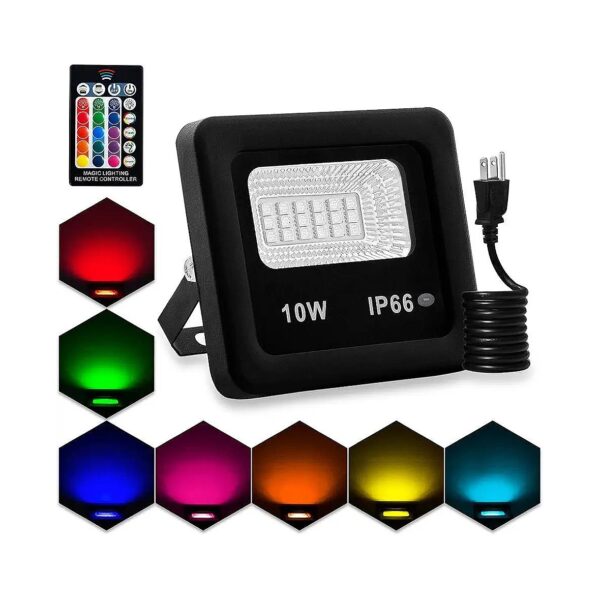 LED Floodlights with RGB Color Changing and Remote Control for Garden Stage Lighting