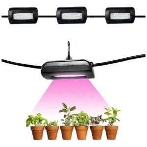 LED Grow Light for Outdoor Garden and Greenhouse with Linkable Feature and 12FT Length