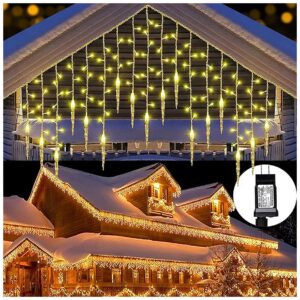 LED Icicle Christmas Lights with 360 Bright LEDs and 8 Modes for Outdoor and Indoor Decor