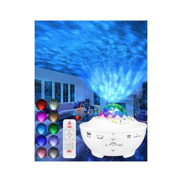 LED Moonlight and Music Projection Night Light for Bedroom and Kids