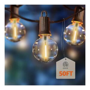 LED Outdoor Lighting 50FT Waterproof G40 Bulbs Patio String Lights