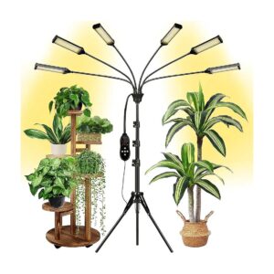 LED Plant Grow Light for Indoor Plants with 6 Light Heads and Adjustable Support Plate