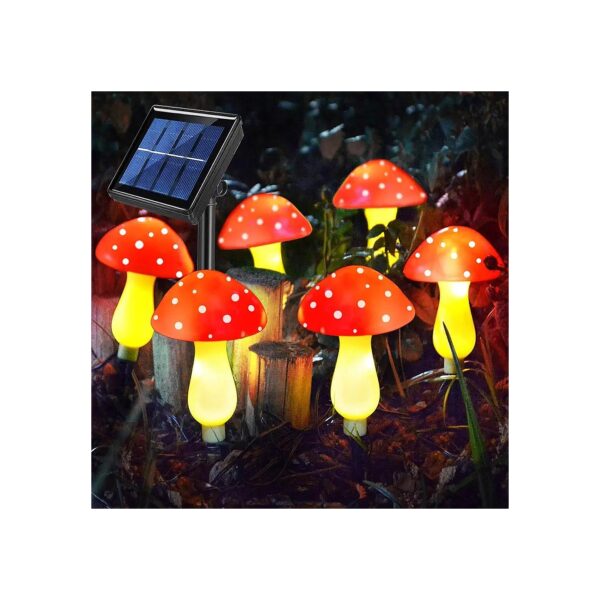 LED Red Mushroom Lights with 8 Modes for Outdoor Landscape Decoration