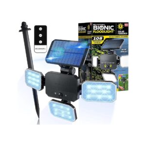 LED Solar Floodlights, Motion Sensor, and Adjustable Panels for Superior Light Coverage