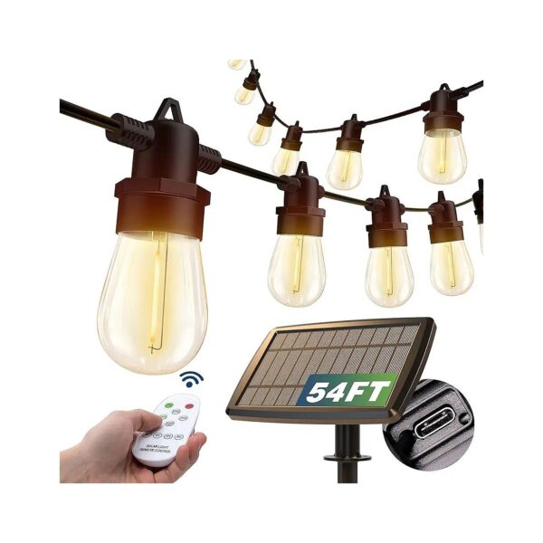 LED Solar Patio Lights with Remote Control, Timer Function, and 20+ Hour Battery Life