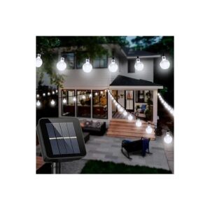 LED Solar Powered Crystal Ball String Lights for Yard Porch Wedding Party Decoration