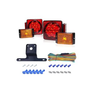 LED Trailer Light Kit with Red Lights and Waterproof Design for Trailers and RVs