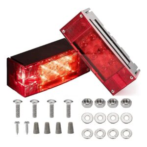 LED Trailer Tail Lights with Stop Turn Running Lights Kit for Marine Underwater Use