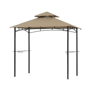 L-GG001PST-F Compatible Beige Canopy Roof Replacement for Outdoor 5x8 Grill Gazebo