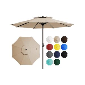 Large 11FT Patio Market Umbrella with Crank Lift and UV Protection