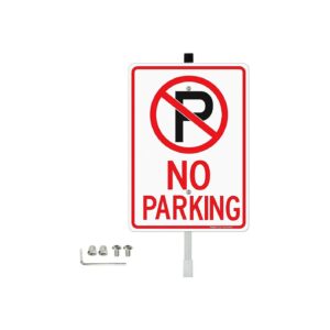 Large 14"x10" Aluminum No Parking Signs with Stake