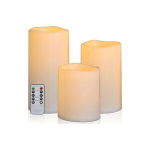 Large Battery Operated LED Flickering Pillar Candles for Outdoor and Indoor Decoration