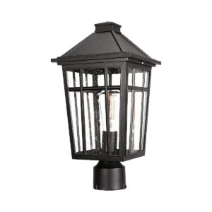 Large Black Outdoor Post Light Fixtures with Glass for Garden Patio and Walkway Lighting