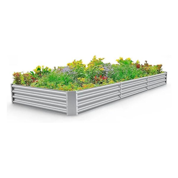 Large Capacity 359 Gallon Silver Metal Planter Raised Garden Boxes