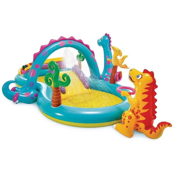 Large Capacity 77-Gallon Inflatable Pool with Slide and Water Games for Kids and Adults