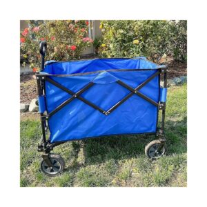 Large Capacity Foldable Wagon with All-Terrain Wheels Blue