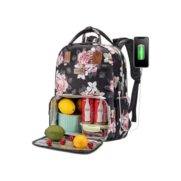 Large Capacity Lunch Backpack with Insulated Cooler and Laptop Sleeve for Work or School