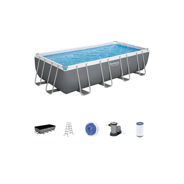 Large Capacity Swimming Pool Set with Steel Frame, Filter Pump, and Secure Pool Cover